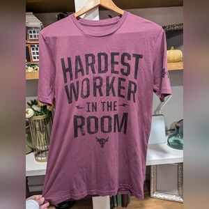 Under Armour Project Rock T Shirt Mens Small Red Maroon Gym Lifting Bull